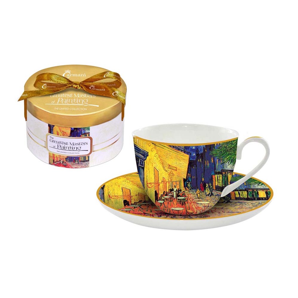 Пара чайная в подарочной коробке "Ночная Терраса" (Ван Гог), 250 мл, серия Великие Художники, Carmani 
