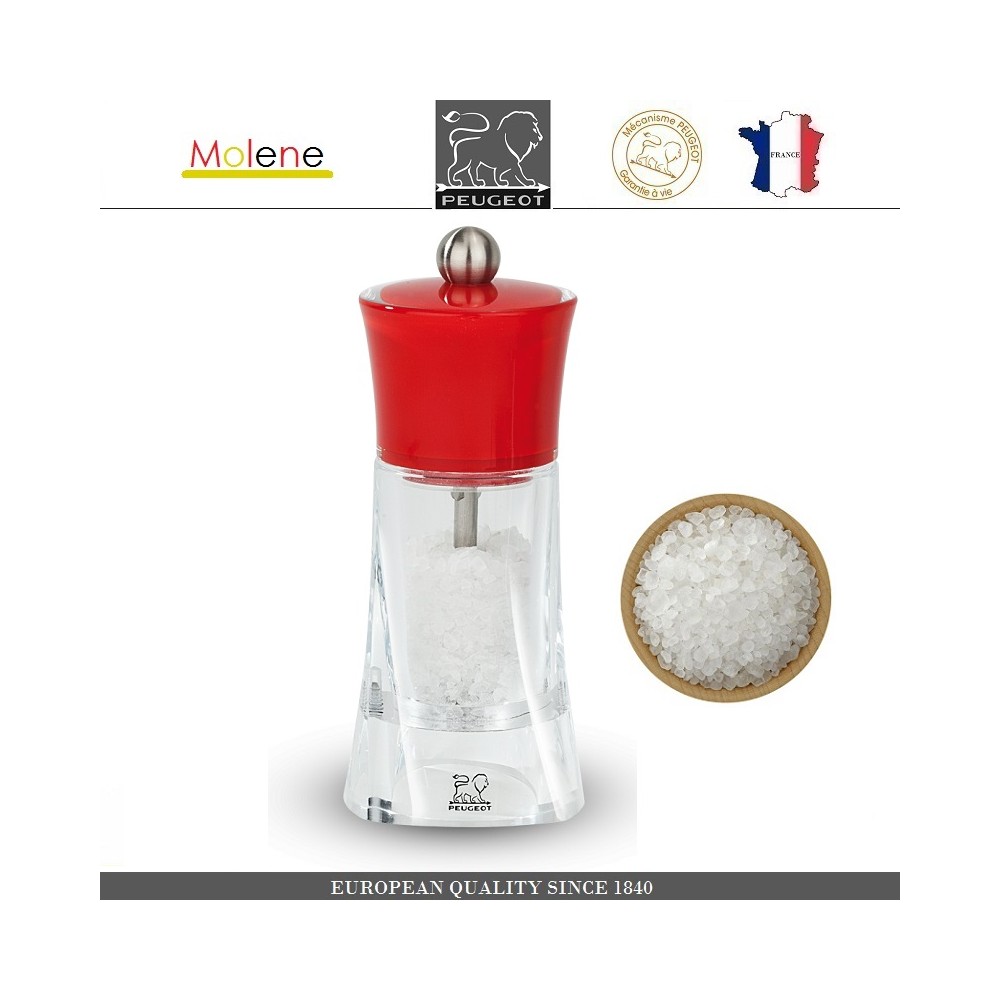 Мельница Molene для соли, H 14 см, красный, Peugeot