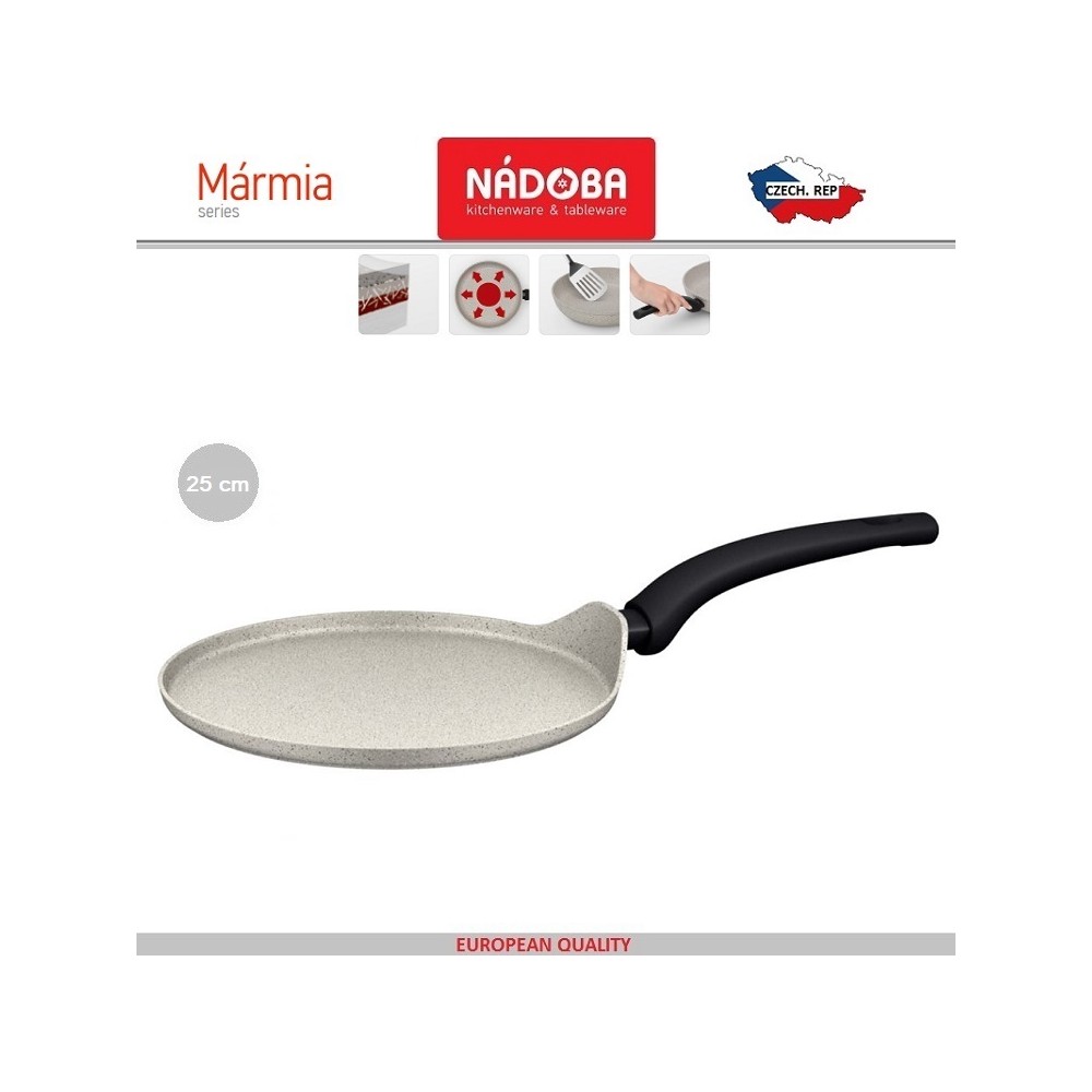 MARMIA Блинная сковорода, индукционное дно, D 25 см, титановое покрытие, Nadoba
