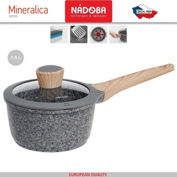 MINERALICA Антипригарный ковшик, индукционное дно, 1.5 л, D 16 см, минеральное покрытие, Nadoba