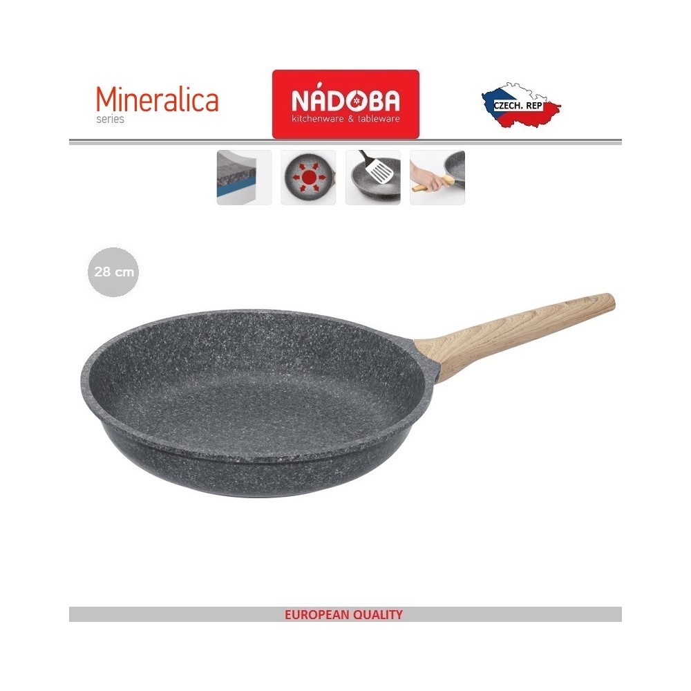 Сковорода MINERALICA, индукционное дно, D 28 см, минеральное покрытие, Nadoba