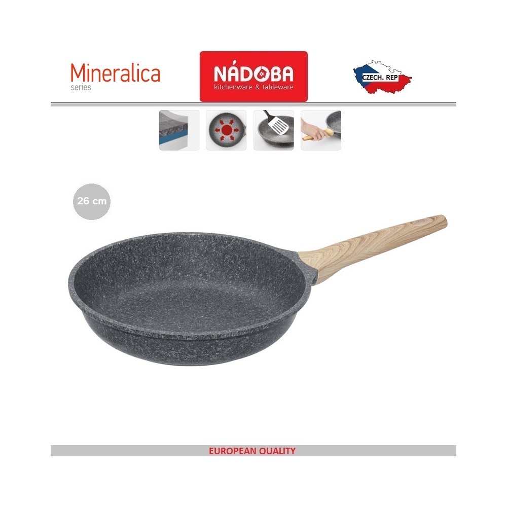 Сковорода MINERALICA, индукционное дно, D 26 см, минеральное покрытие, Nadoba