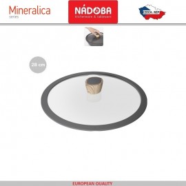 Крышка MINERALICA универсальная, D 28, жаропрочное стекло, силиконовый обод, Nadoba Крышка MINERALICA универсальная, D 28, жаропрочное стекло, силиконовый обод, Nadoba
