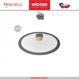 Крышка MINERALICA универсальная, D 26, жаропрочное стекло, силиконовый обод, Nadoba Крышка MINERALICA универсальная, D 26, жаропрочное стекло, силиконовый обод, Nadoba