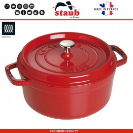 Кастрюля чугунная La Cocotte, 5.2 л, D 26 см, эмаль цвет вишня, Staub