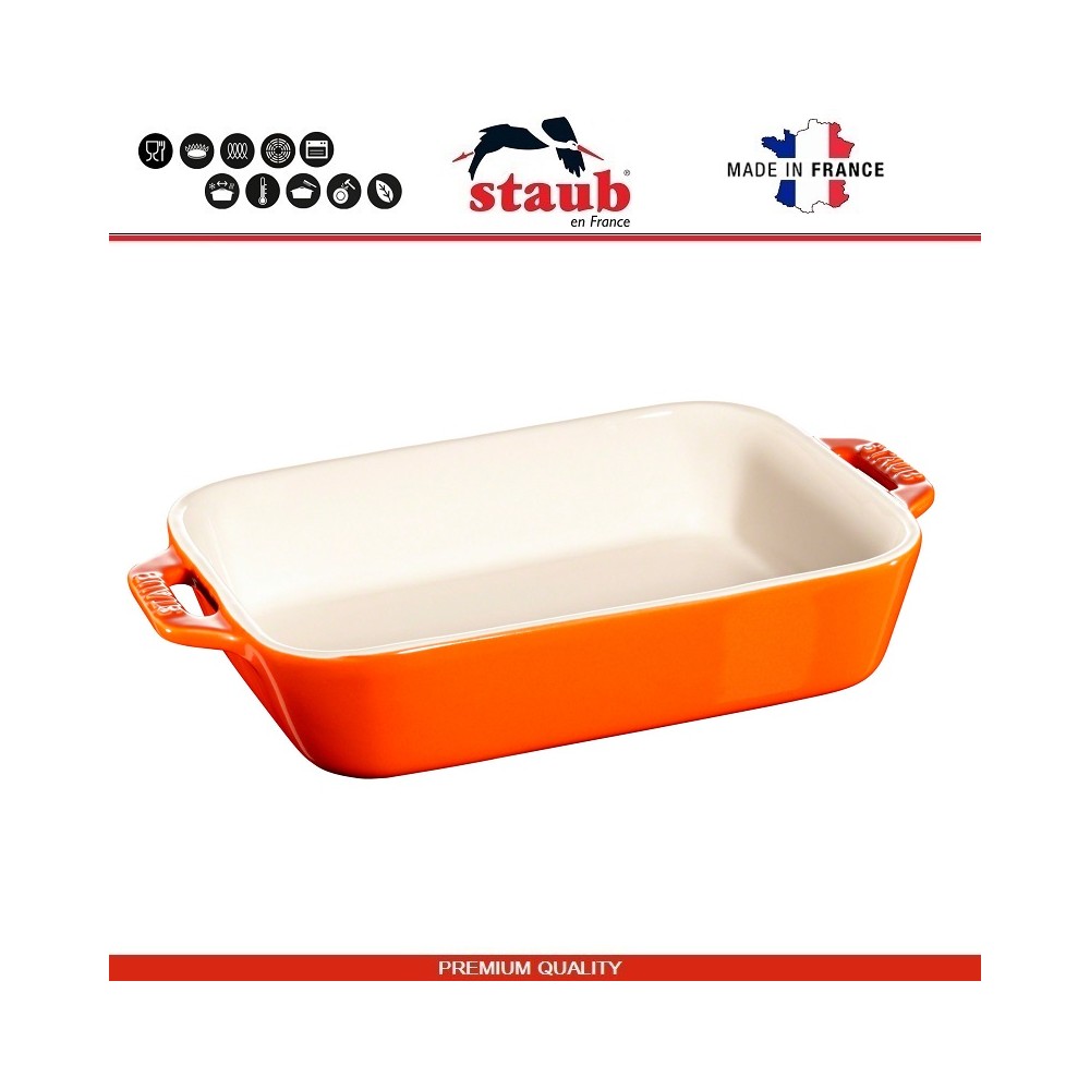 Форма Ceramic для запекания, 27 x 20 см, цвет оранжевый, Staub