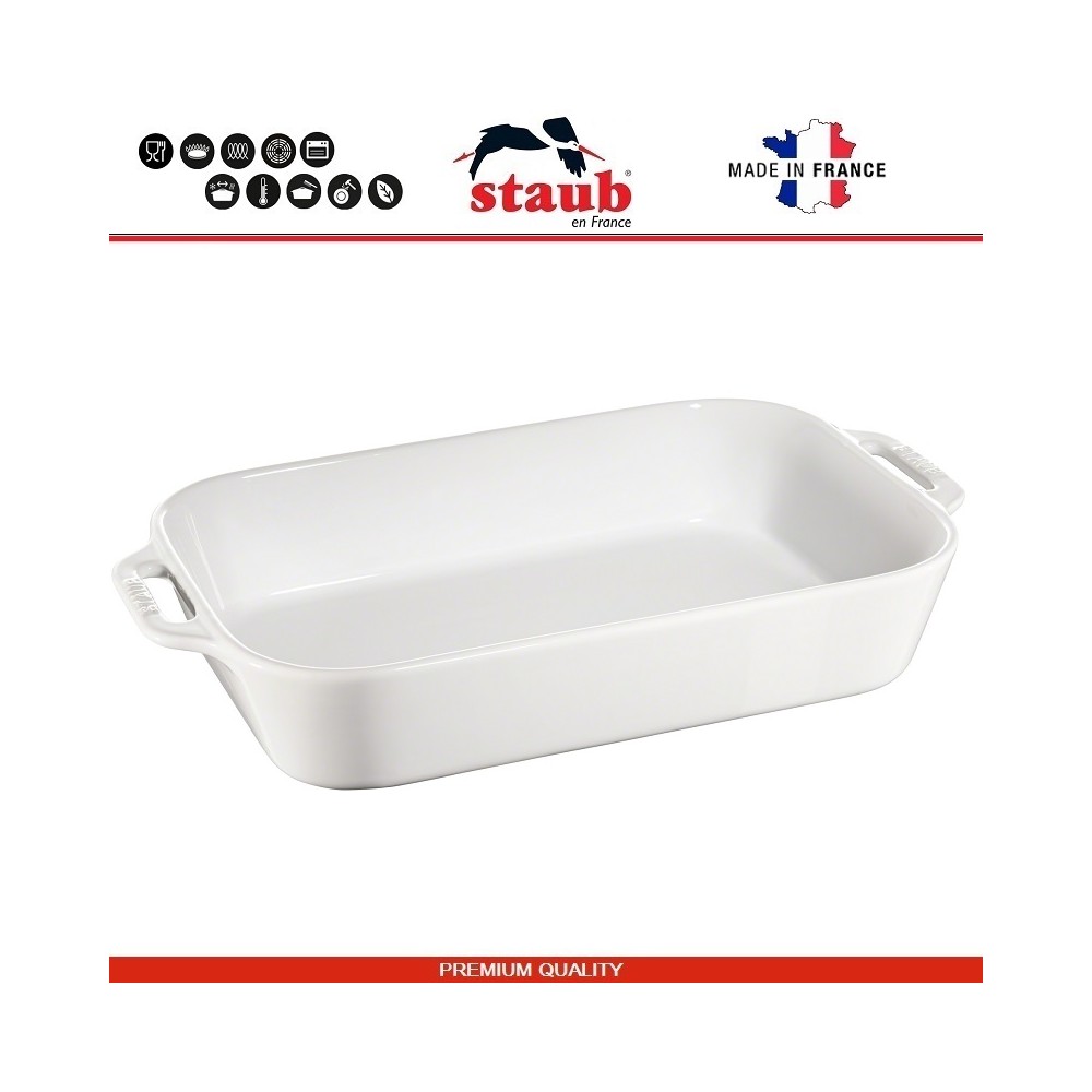 Форма Ceramic для запекания, 34 x 24 см, цвет белый, Staub