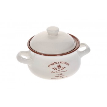 Горшочек с ручками и крышкой Кухня в стиле Кантри, 0,5 л, Terracotta