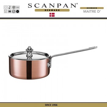 Ковшик MaitreD с крышкой, D 10 см, 370 мл., медь, сталь 18/10, SCANPAN