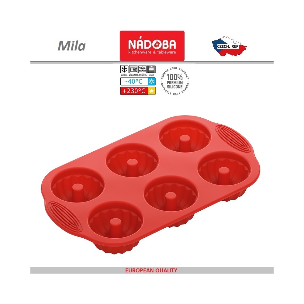 Силиконовая форма MILA для кексов саварин, 6 ячеек, Nadoba