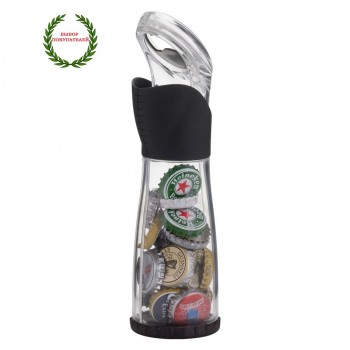 Открывалка для бутылок с контейнером для крышек, сталь, Trudeau