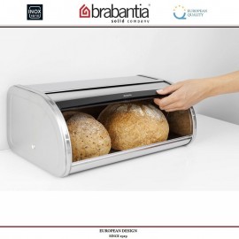 Хлебница ROLL Top с крышкой-слайдером, L 44.5 см, черно-белая графика, Brabantia