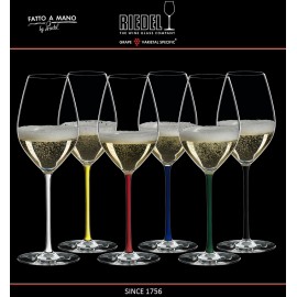 Набор бокалов FATTO A MANO ручной выдувки для шампанского и игристых вин, 6 шт по 445 мл, хрусталь, Riedel