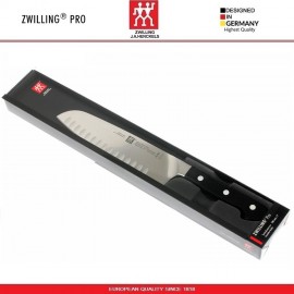 Нож Сантоку с фестончатой кромкой, лезвие 18 см, профессиональная сталь, серия PRO, Zwilling