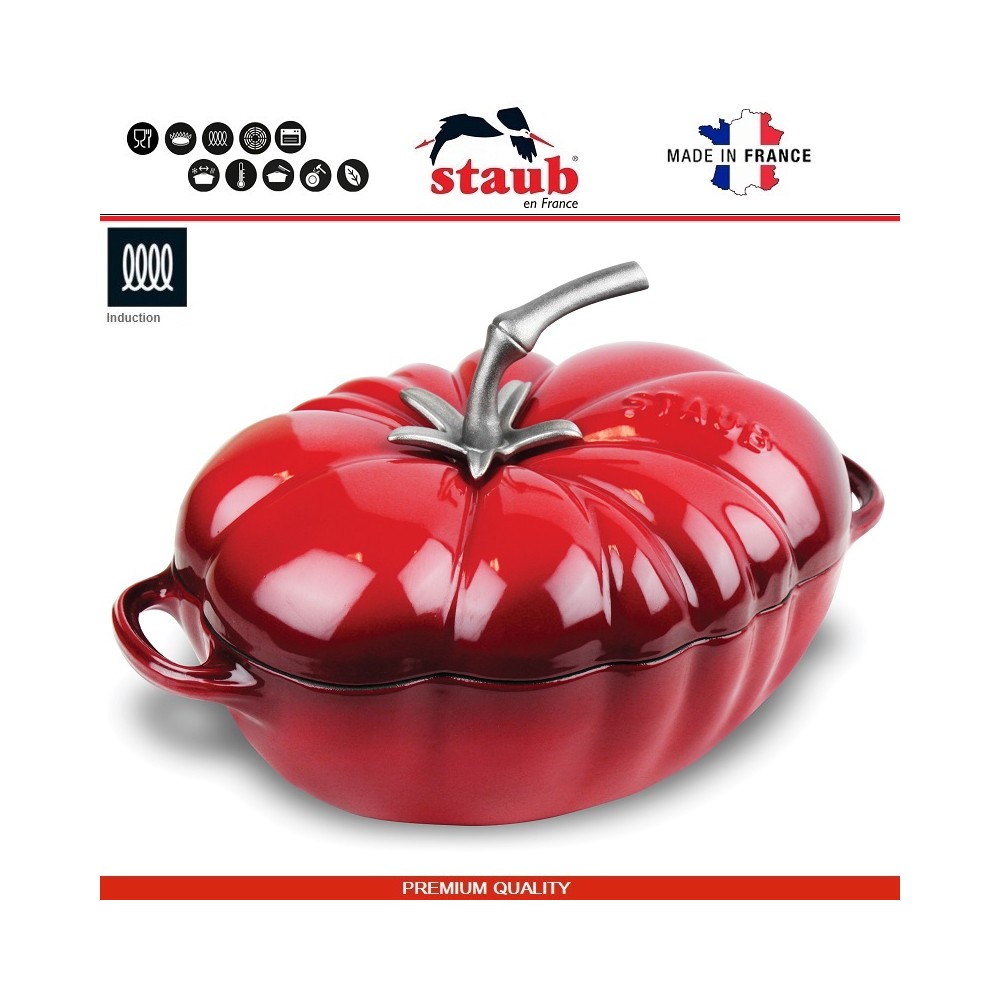 Кастрюля-жаровня чугунная La Cocotte Tomate, 3.45 л, D 25 см, Staub
