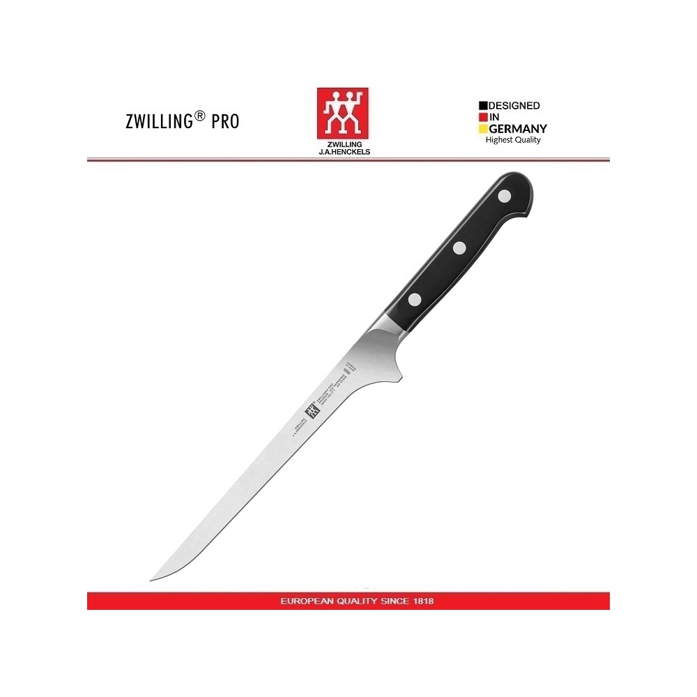 Нож филейный, лезвие 18 см, профессиональная сталь, серия PRO, Zwilling