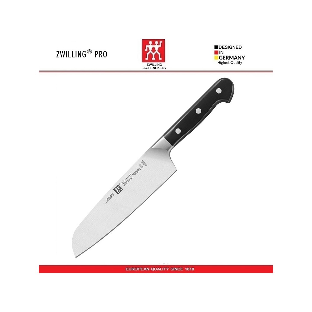 Нож Сантоку, лезвие 18 см, профессиональная сталь, серия PRO, Zwilling