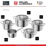 Набор кухонной посуды Prime, 5 предметов, индукционное дно, нержавеющая сталь 18/10, Zwilling