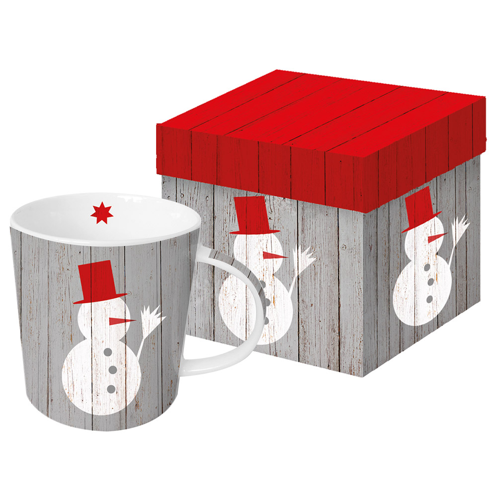 Кружка в подарочной упаковке snowman on wood, Paperproducts Design