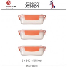 Контейнеры NEST Lock для пищевых продуктов, 3 шт по 540 мл, Joseph Joseph, Великобритания