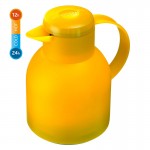 Кофейник-термос со стеклянной колбой, 1 л, полипропилен, желтый, серия SAMBA, Emsa