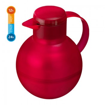 Заварочный чайник со стеклянной колбой, 1 л, полипропилен, красный, серия SAMBA TEA, Emsa