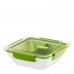 Ланч-бокс со вставкой-разделителем Bento Box, 0,9 л, пищевой белый-зеленый, серия Let's Go, Emsa