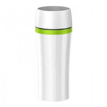 Термокружка TRAVEL MUG FUN, 0,36 л, пищевой силикон, белый - зеленый, серия Let's Go, Emsa