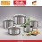 Набор кастрюль Viseo, 5 предметов, 4 крышки, сталь 18/10, Fissler