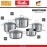 Набор кастрюль Viseo, 5 предметов, 4 крышки, сталь 18/10, Fissler