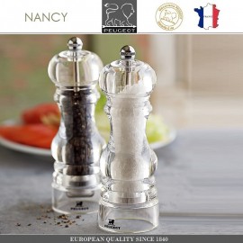 Мельница NANCY для соли, H 18 см, акрил прозрачный, PEUGEOT