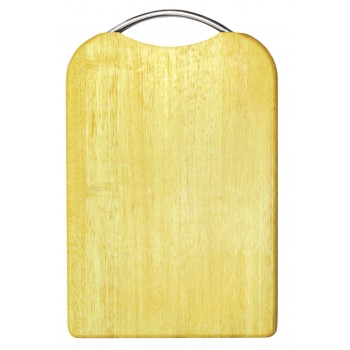 Доска разделочная с металлической ручкой, L 36 см, W 24 см, дерево гевеи, Oriental Way