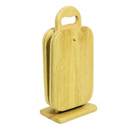 Набор досок для завтрака на подставке, 4 шт L 22 см, W 15 см, дерево гевеи, Oriental Way