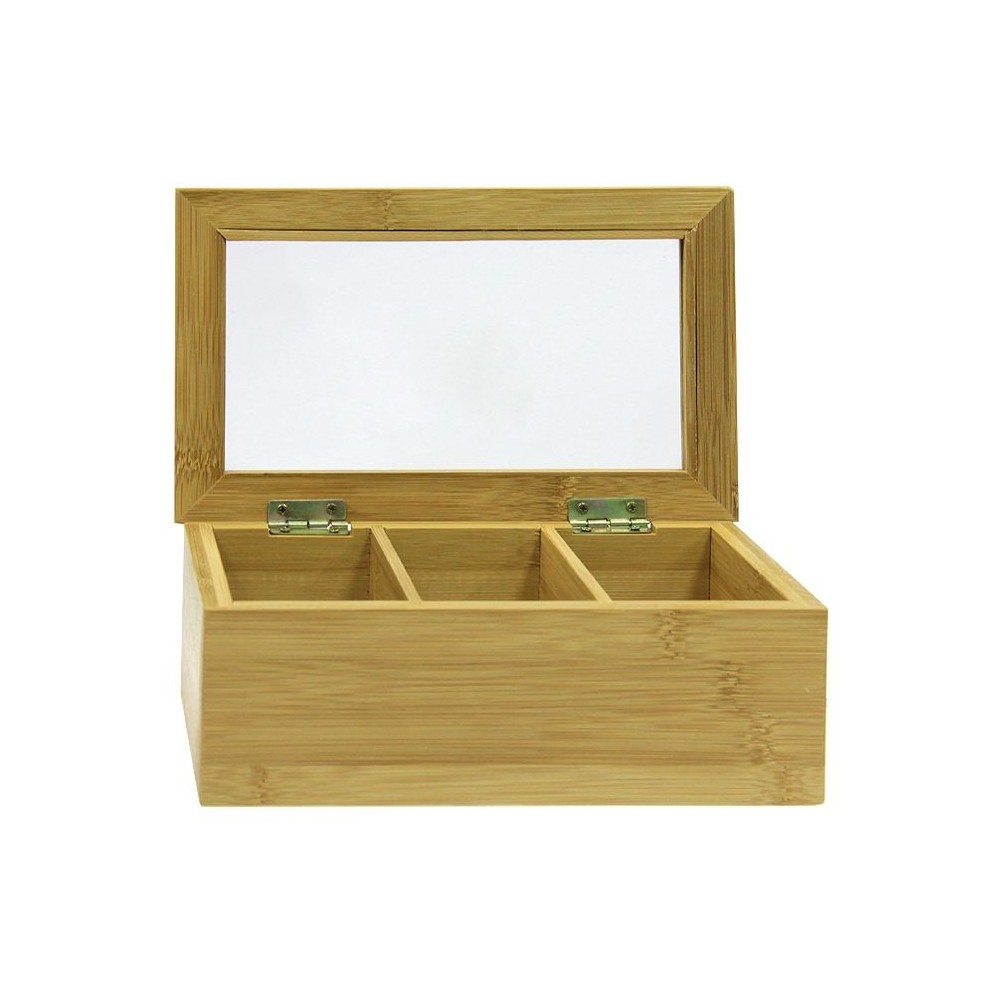 Ящик для чайных пакетиков, 3 отделения, L 21,8 см, W 13 см, бамбук, Oriental Way