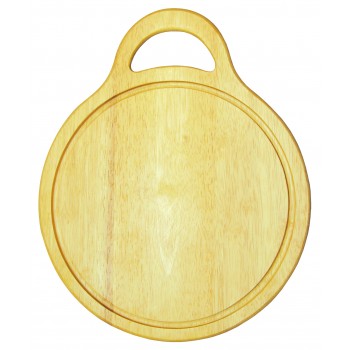 Доска разделочная круглая с желобком и ручкой, D 24,5 см, дерево гевеи, Oriental Way