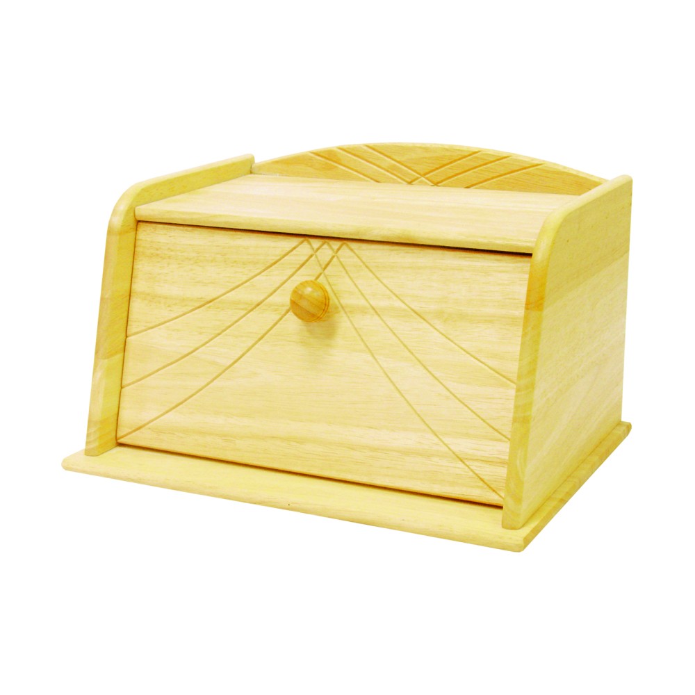 Хлебница с откидной крышкой и декором в подарочной упаковке, L 36 см, W 26 см,  дерево гевеи, Oriental Way