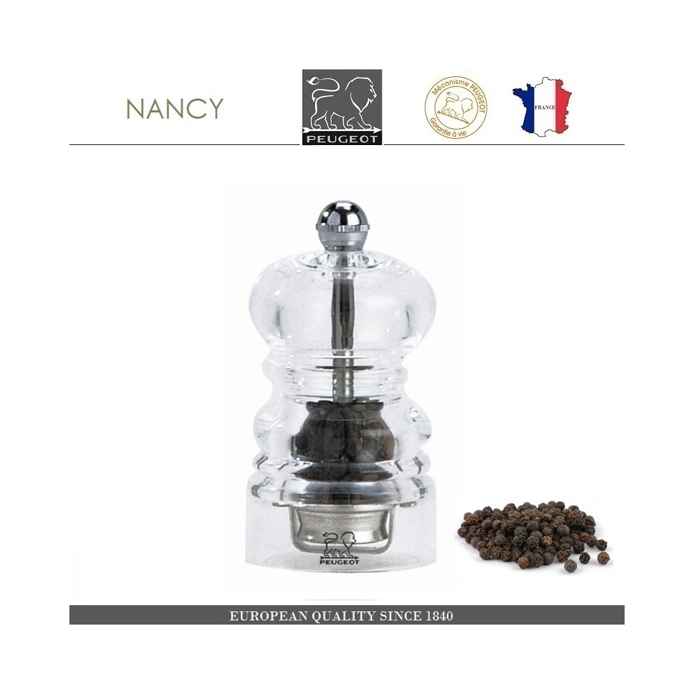 Мельница NANCY для перца, H 9 см, акрил прозрачный, PEUGEOT