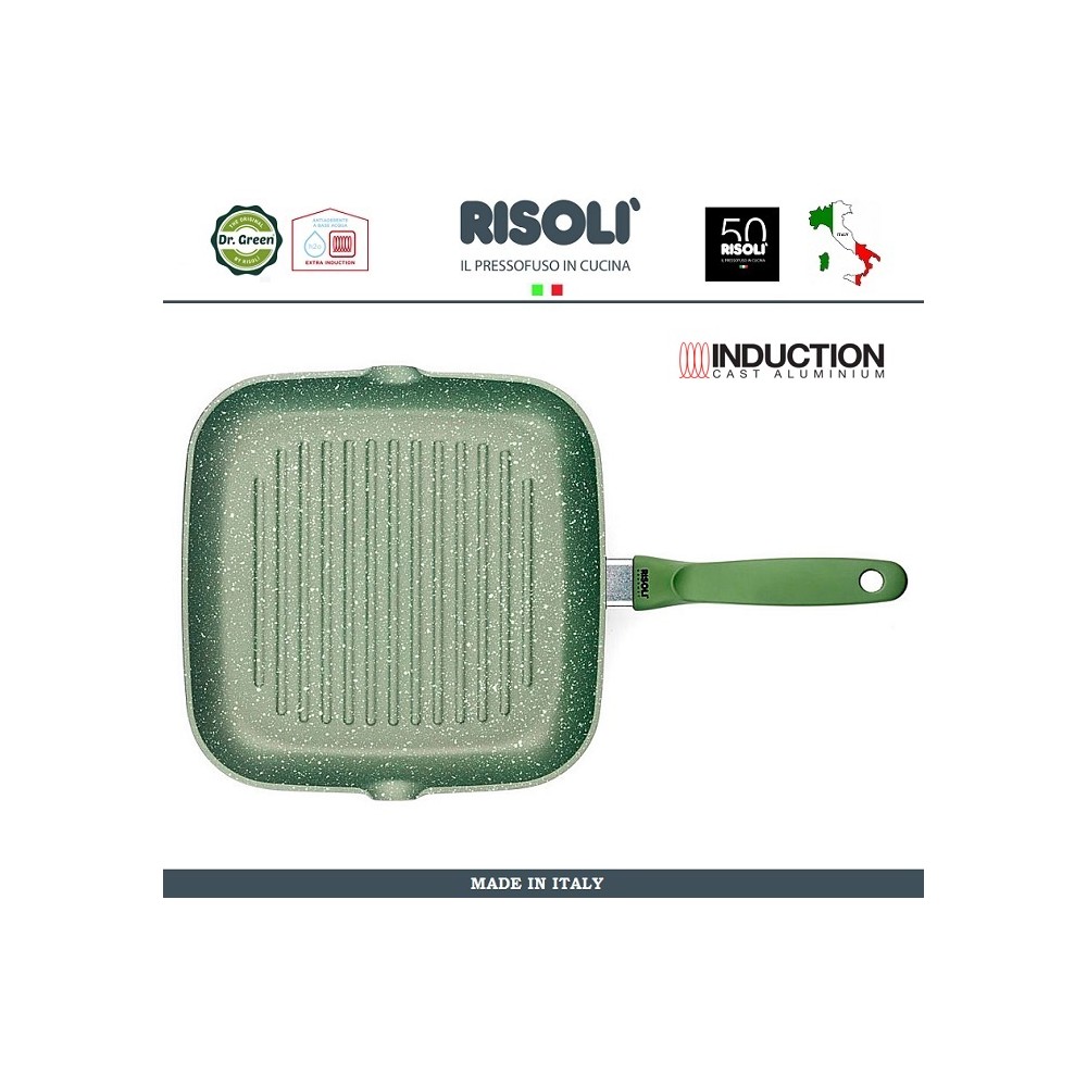 Антипригарная гриль-сковорода Dr.Green INDUCTION, 26 х 26 см, Risoli