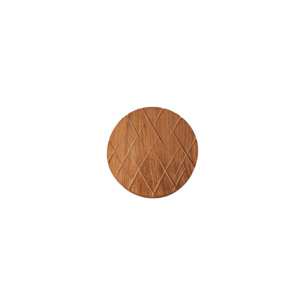 Доска для подачи круглая "Пирог", D 24 см, H 3 см, светлое дерево дуба, FUGA