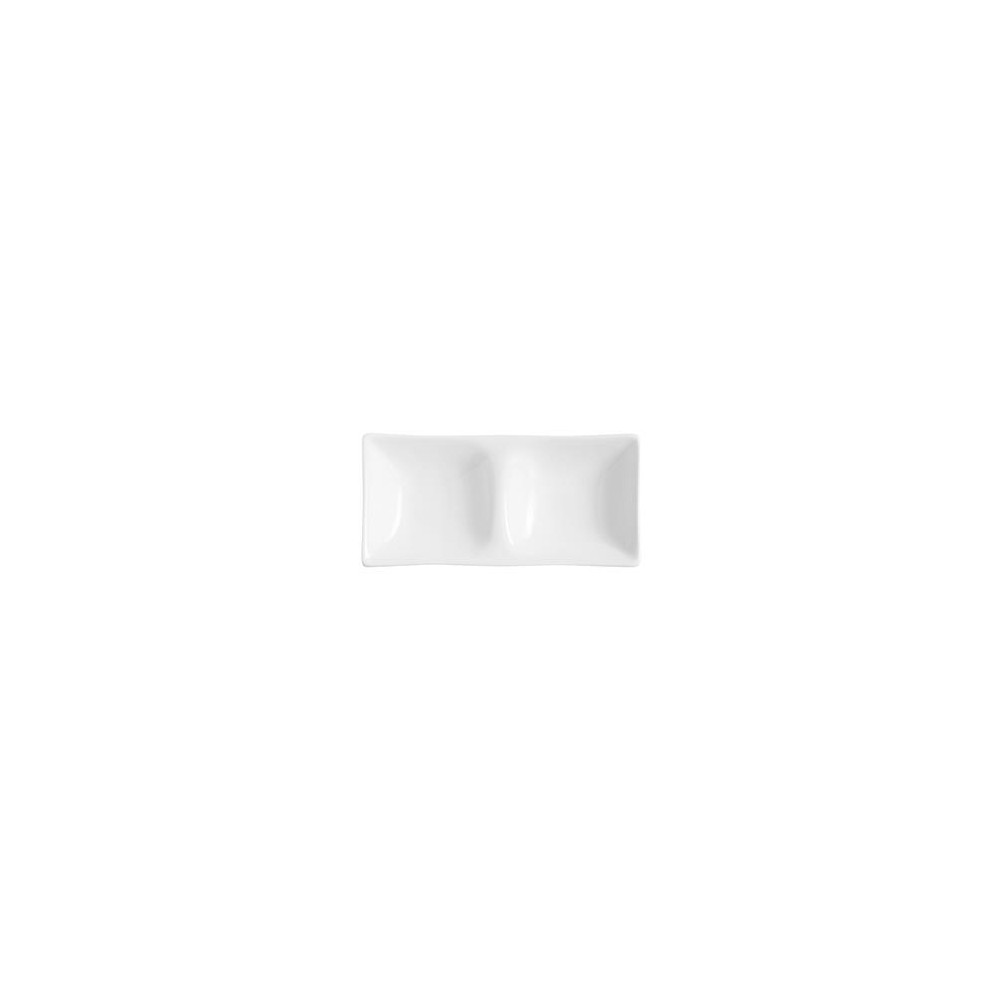 Менажница двойная, 2 отделения, D 13 см, H 2.1 см, фарфор белый, Arcoroc
