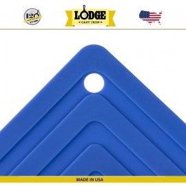 Подставка-прихватка для горячего, L 17.5 см, W 17.5 см, синий, силикон жаропрочный, Lodge