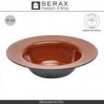 Глубокая тарелка TERRES DE REVES коричневый-синий, D 27.5 см, керамика ручной работы, SERAX, Бельгия