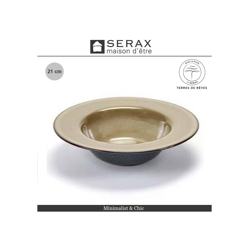 Глубокая тарелка TERRES DE REVES серый-синий, D 27.5 см, керамика ручной работы, SERAX, Бельгия