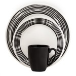 Набор посуды 16 предметов на 4 персоны, серия Brushed Black, CORELLE