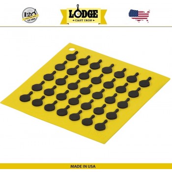 Подставка под горячее-прихватка, 18x18 см, желтый, жаропрочный силикон, Lodge