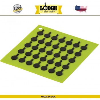 Подставка под горячее-прихватка, 18x18 см, зеленый, жаропрочный силикон, Lodge