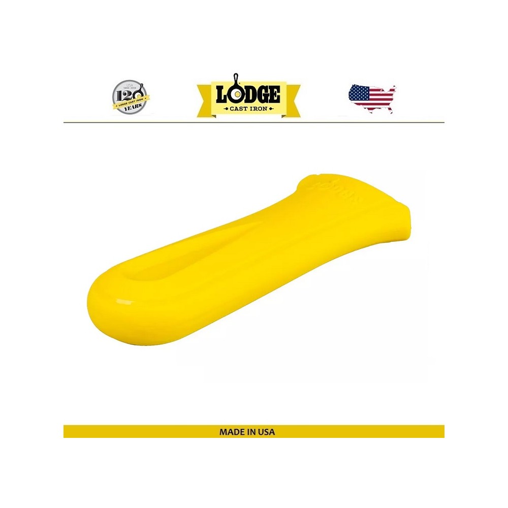 Накладка-прихватка NEW на ручку силиконовая, L 14.5 х 6.4 см, желтый, Lodge, США