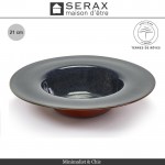 Глубокая тарелка TERRES DE REVES синий-коричневый, D 21 см, керамика ручной работы, SERAX