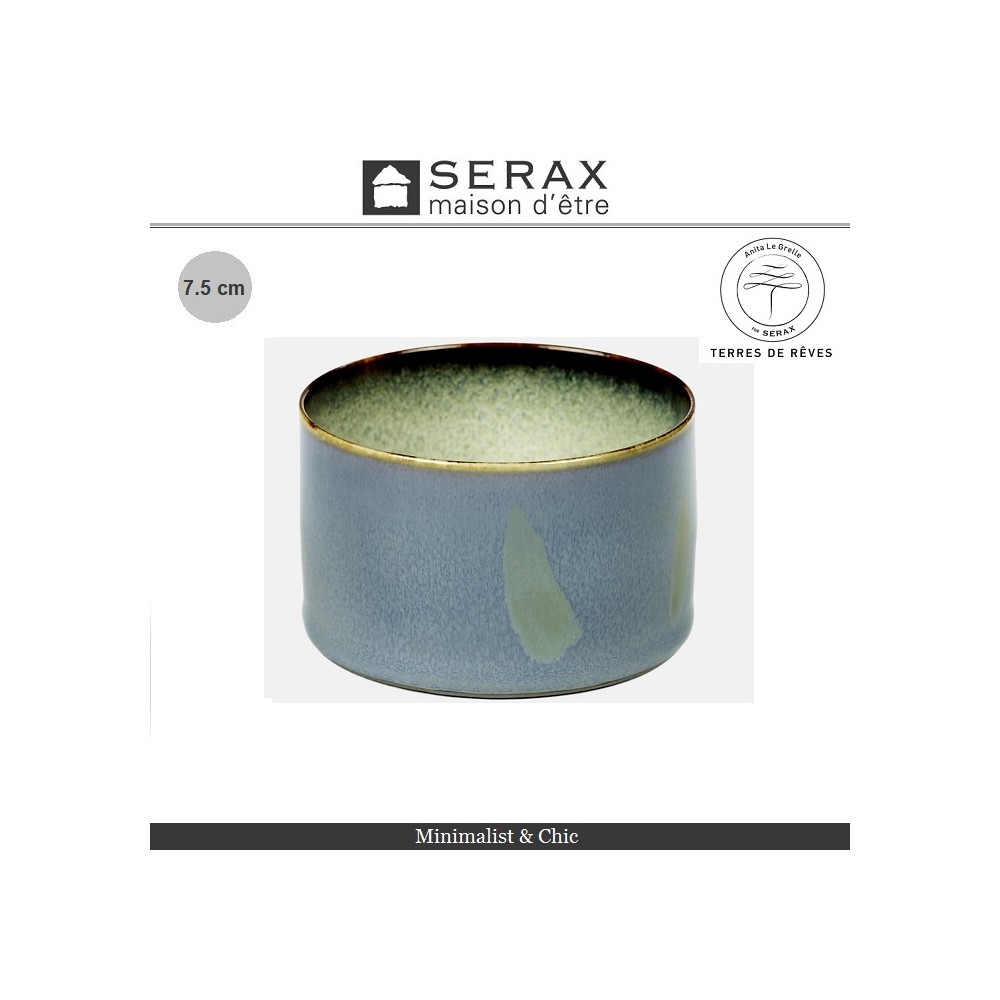 Емкость порционная TERRES DE REVES серый-лунный голубой, 175 мл, керамика ручной работы, SERAX