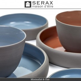 Блюдо-салатник DUSK Bleu, D 20.5 см, H 3.5 см, керамика ручной работы, SERAX